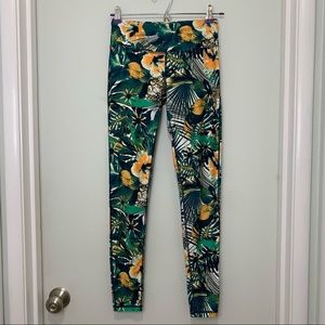 Sweaty Betty The contour leggings floral tropical print size XS full length 27in